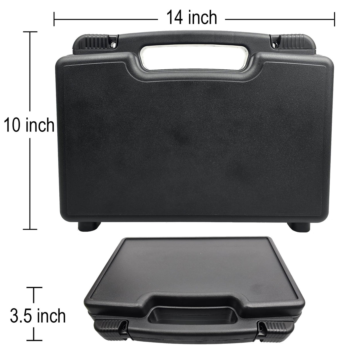 TSI Lockable Pistol Case Black with dimensions