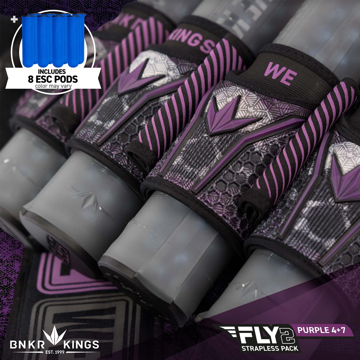 Bunkerkings Fly2 Pack Purple Skull 4+7 with 8 ESC Pods