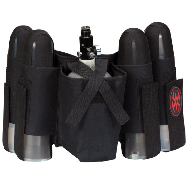 Empire 4 + 1 Paintball Harness with Velcro/Elastic Belt - Black