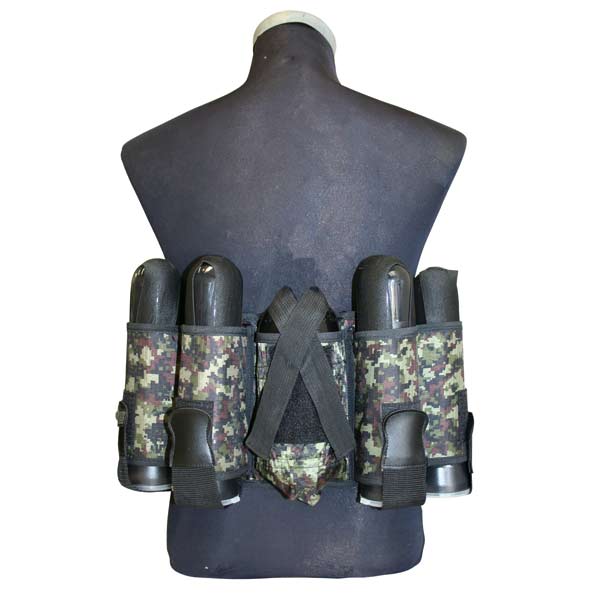 GXG Vertical 4 + 1 Paintball Harness Digital Camo Green