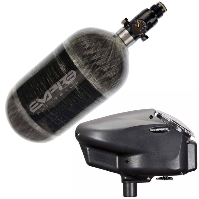 Empire 68ci 4500psi and Halo Too Hopper Black for paintball