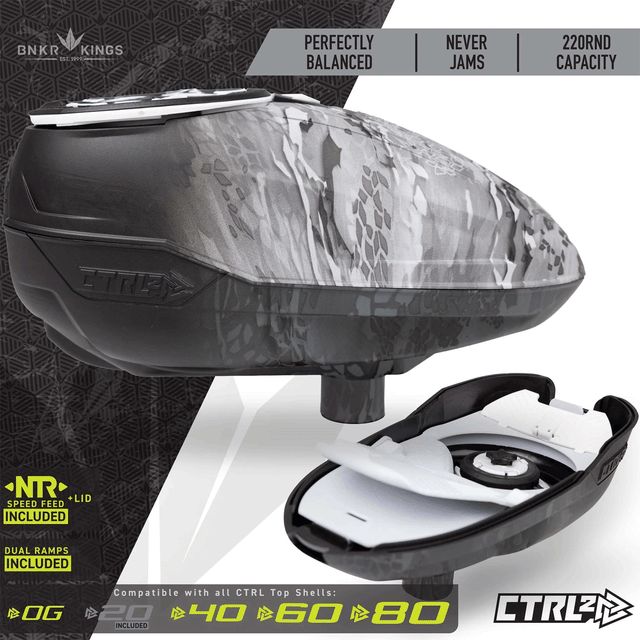 Bunkerkings CTRL2 Loader Ghost Highlander black and white details graphic