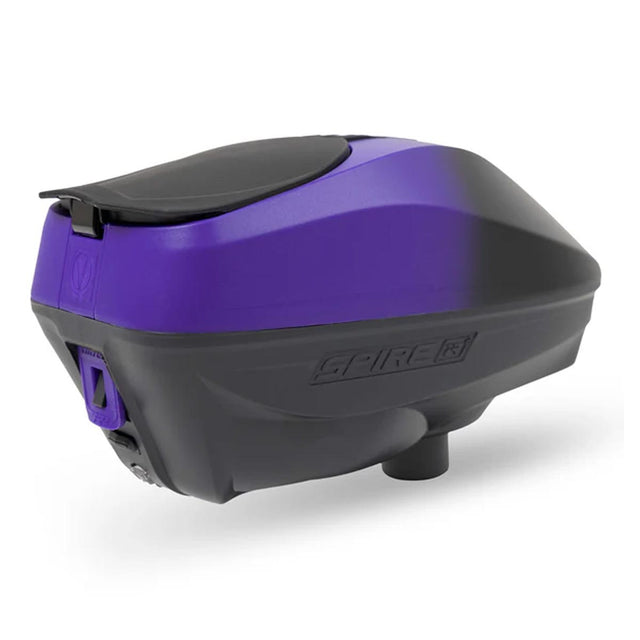 Virtue Spire iR2 Loader Purple Black Fade rear angle view on a white background