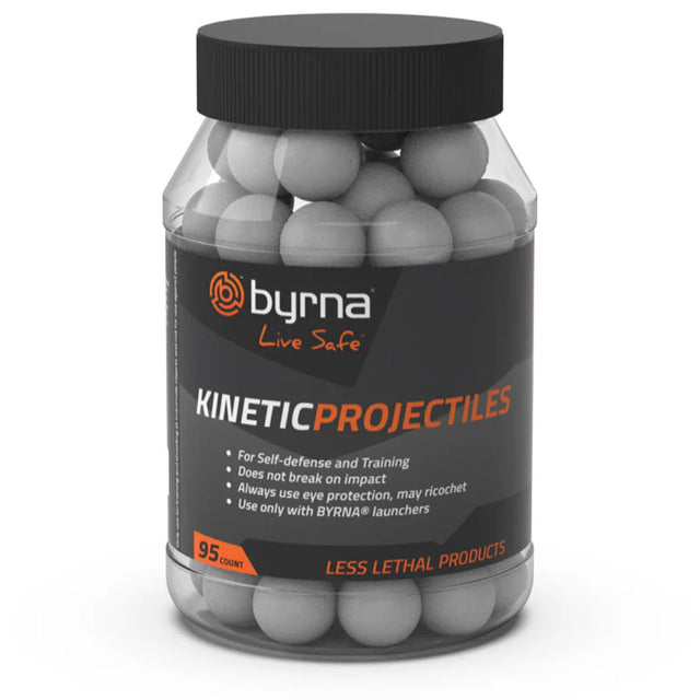 container of 95 Byrna kinetic projectiles on a white background