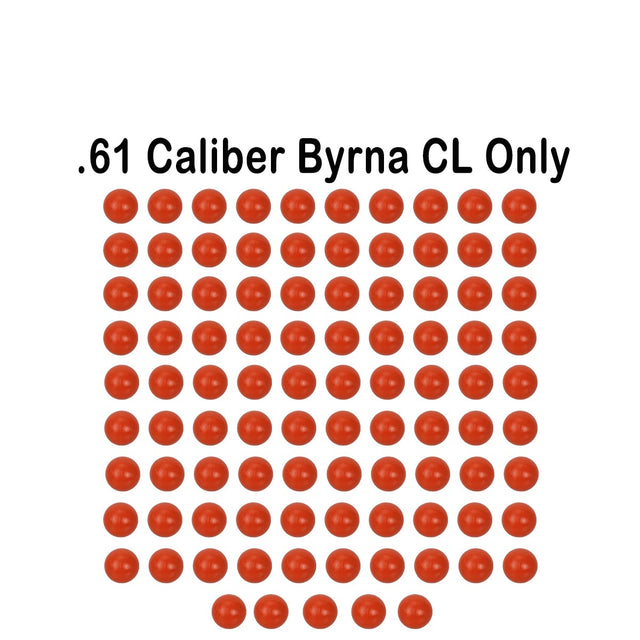 byrna .61 caliber projectiles laid out in a grid.