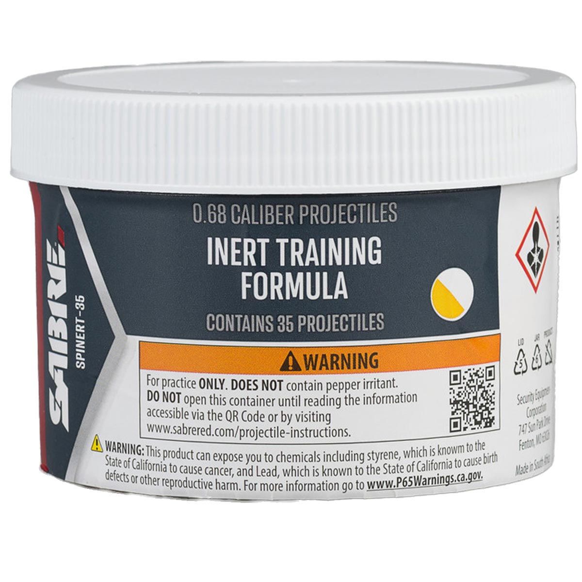 Sabre Inert Training .68 Caliber Projectiles 35 Count