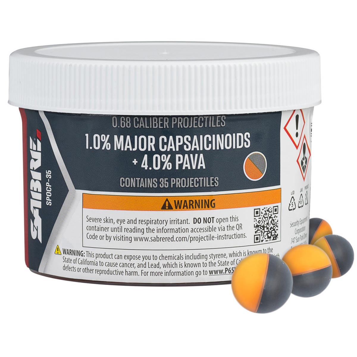 Sabre Red Pepper .68 Caliber Projectiles 35 Count