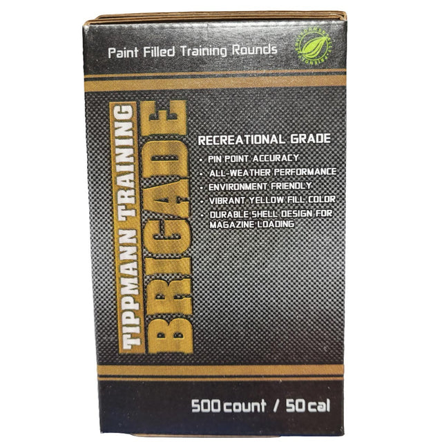 Tippmann Brigade Training .50 Caliber Paintballs 500 Rounds Yellow in manufacturer box