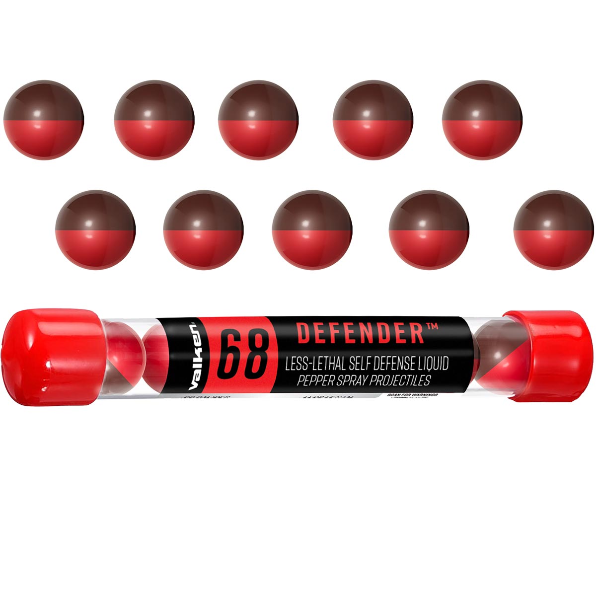 Valken Defender Liquid PepperBall Projectiles .68 Caliber 10 Pack