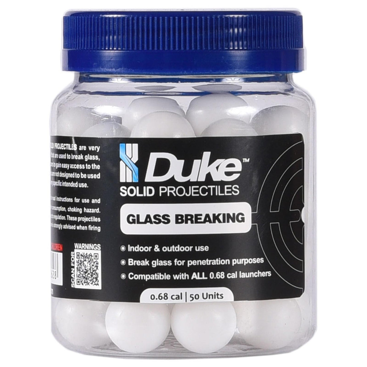 Duke Glass Breaking Solid .68 caliber Projectiles 50 Count