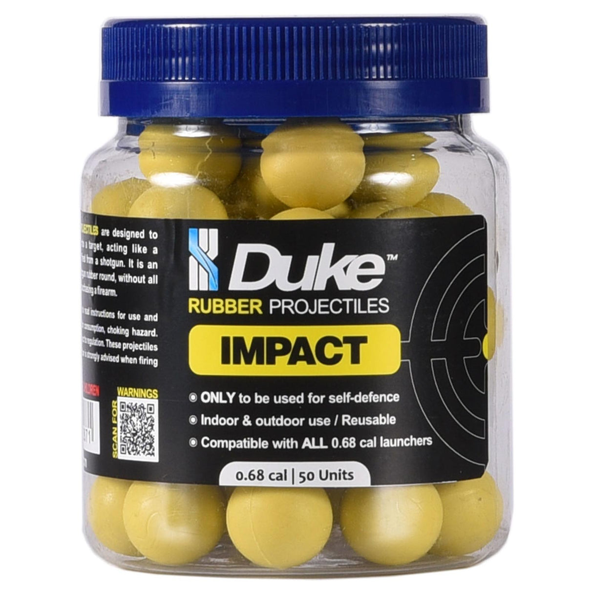 Duke Impact Rubber .68 Caliber Projectiles 50 Count