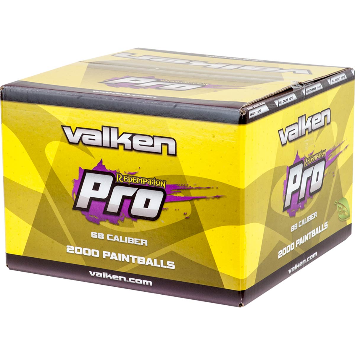 Valken Redemption Pro Paintballs 2000 Rounds Metallic Blue Shell Yellow Fill