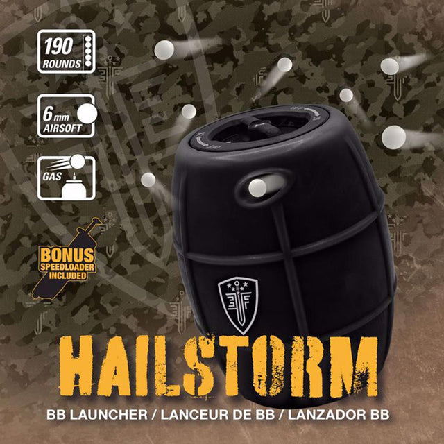 detail graphic for Elite Force Hailstorm GBB Airsoft Grenade Black
