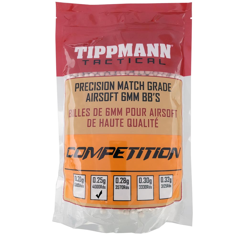 Tippmann Precision Match Grade Airsoft BBs 6mm .25g White 4000CT