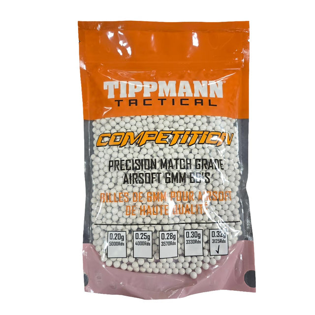 Tippmann Precision Match Grade Airsoft BBs 6mm .32g White 3125CT in package