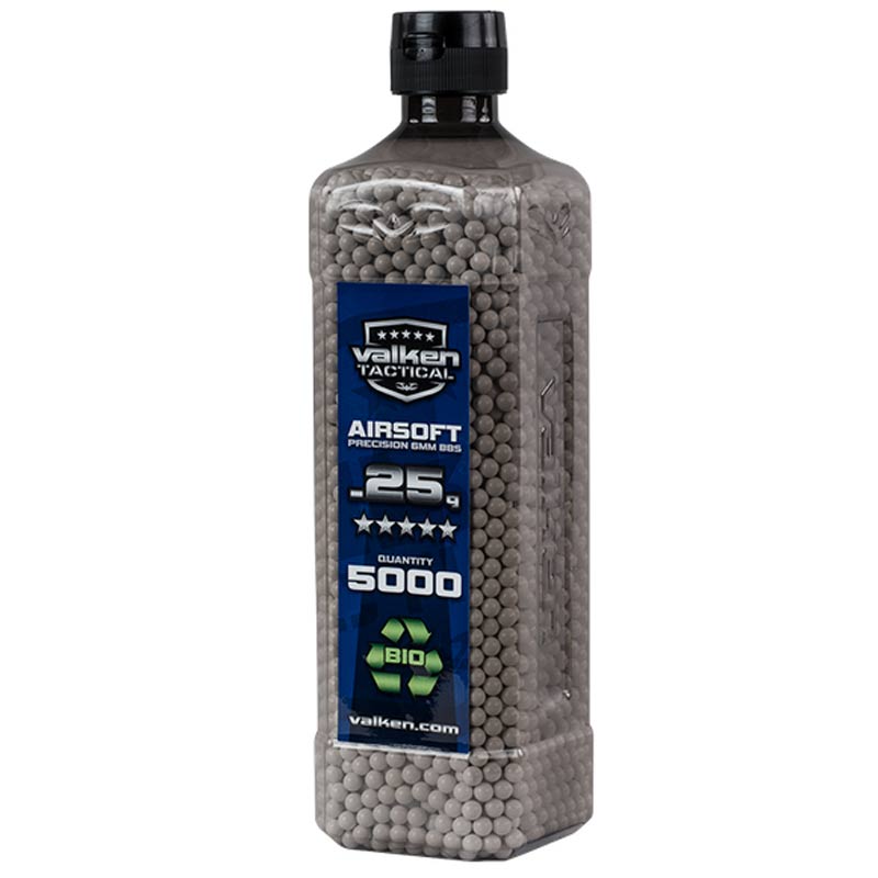 Valken Tactical 6MM Bio .25g Airsoft BB's White 5000CT