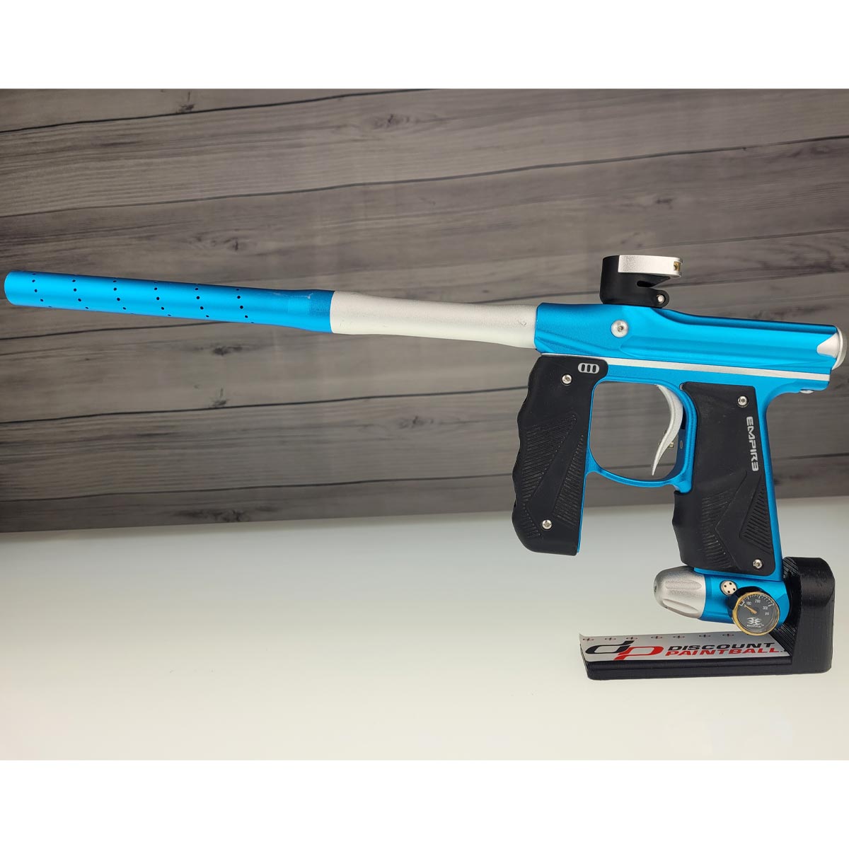 Empire Mini GS Paintball Marker Blue Silver w 2 pc Barrel USED