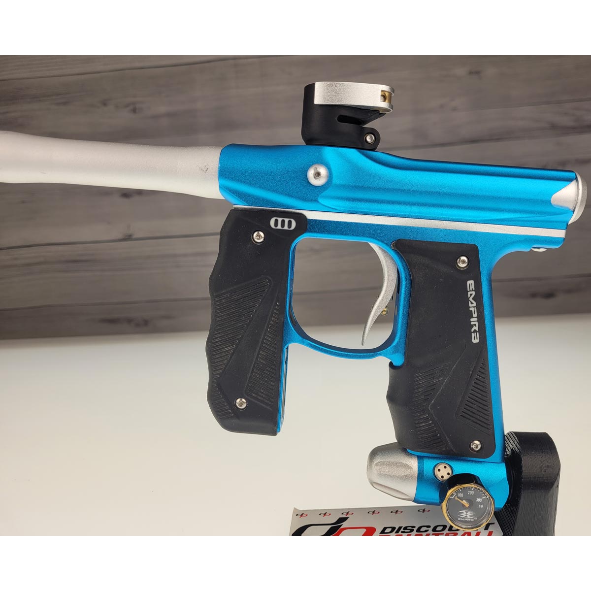 Empire Mini GS Paintball Marker Blue Silver w 2 pc Barrel USED