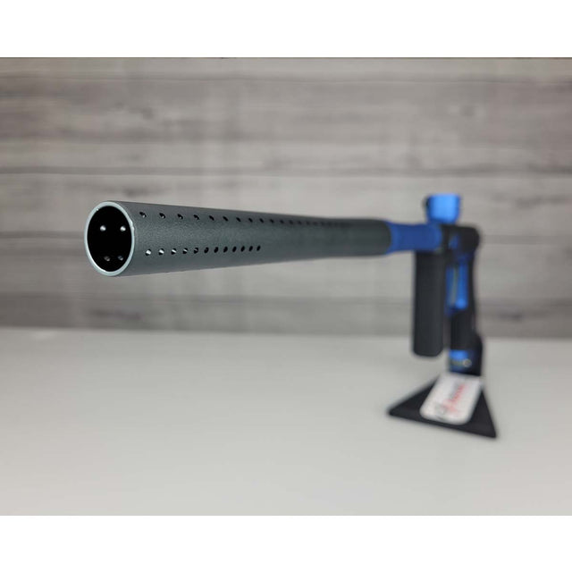 Barrel tip USED Planet Eclipse 180R Paintball Marker Grey Blue on a panel background
