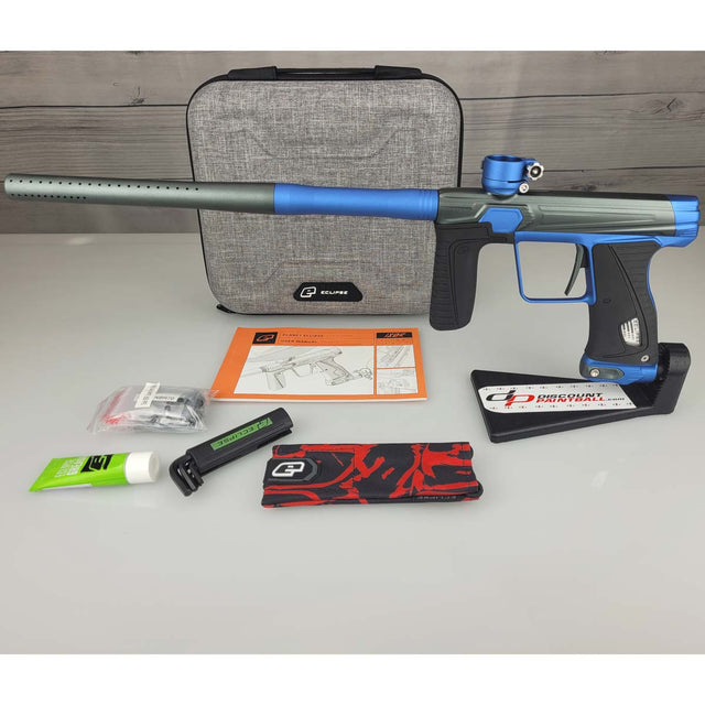 USED Planet Eclipse 180R Paintball Marker Grey Blue with case and accessories