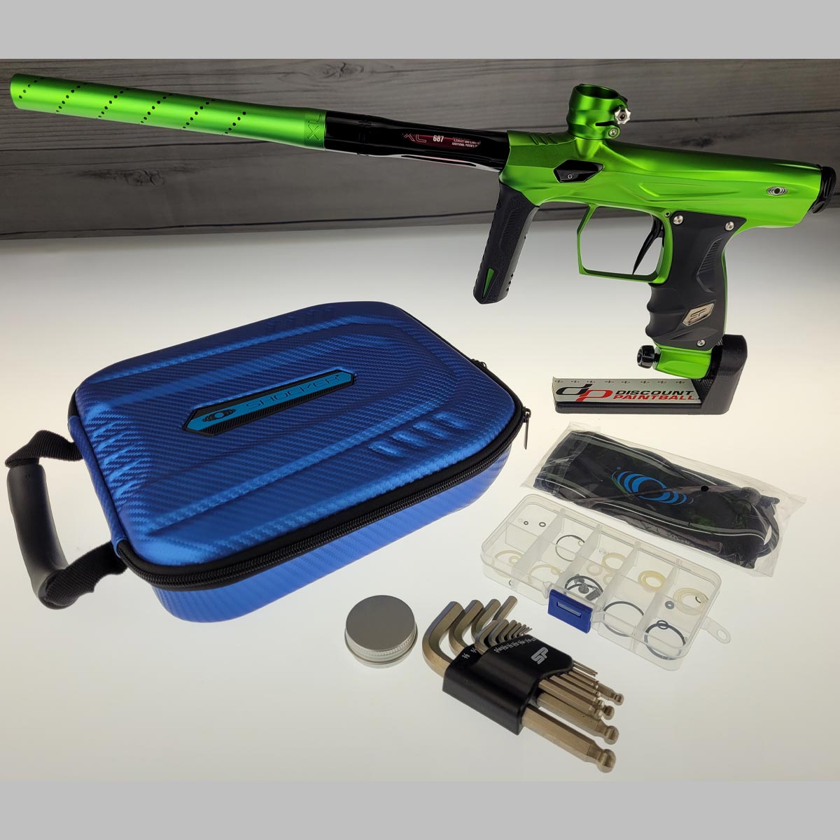 Shocker AMP Paintball Marker Lime w Case USED