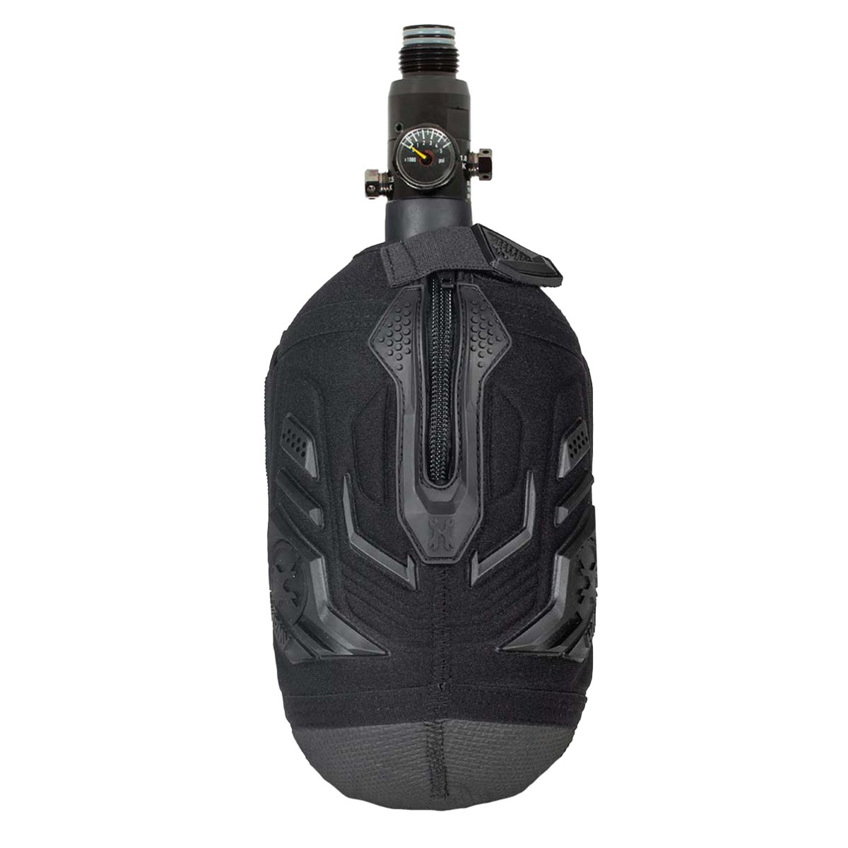 Zipper Black HK Army Hardline Armored padded neoprene Tank Cover with zipper and velcro for 4500 psi air system.