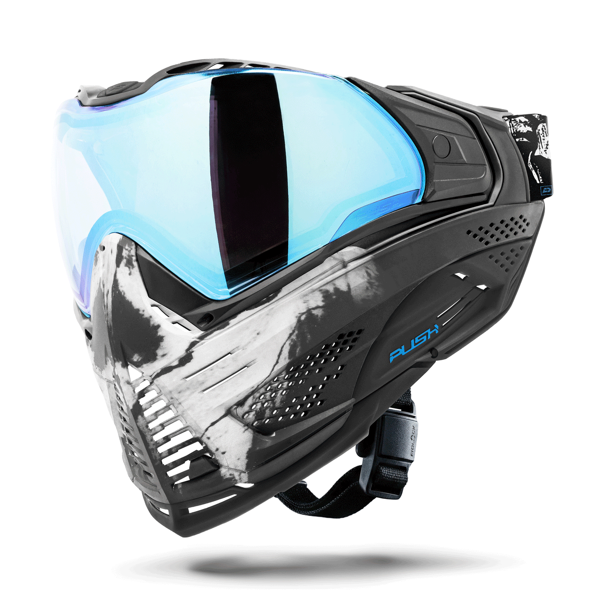 Unite Goggle Mk II - Warlord Soul (Black/White Skull) - Blue Lens