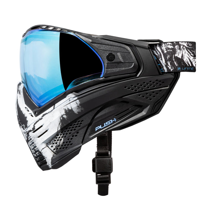 Unite Goggle Mk II - Warlord Soul (Black/White Skull) - Blue Lens