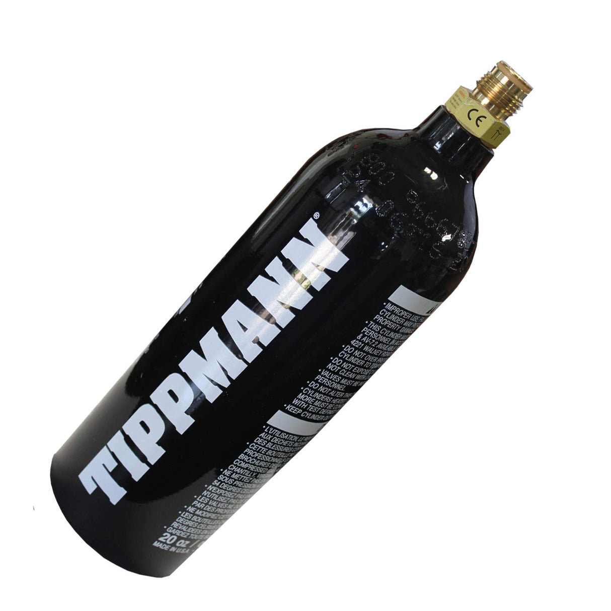 Tippmann 20 oz. Aluminum Co2 Tank for Paintball black and white
