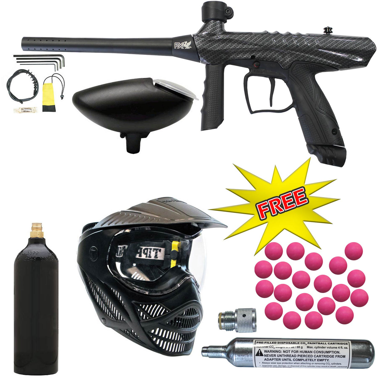 Tippmann Gryphon FX Carbon Fiber Paintball Marker Players Kit #2