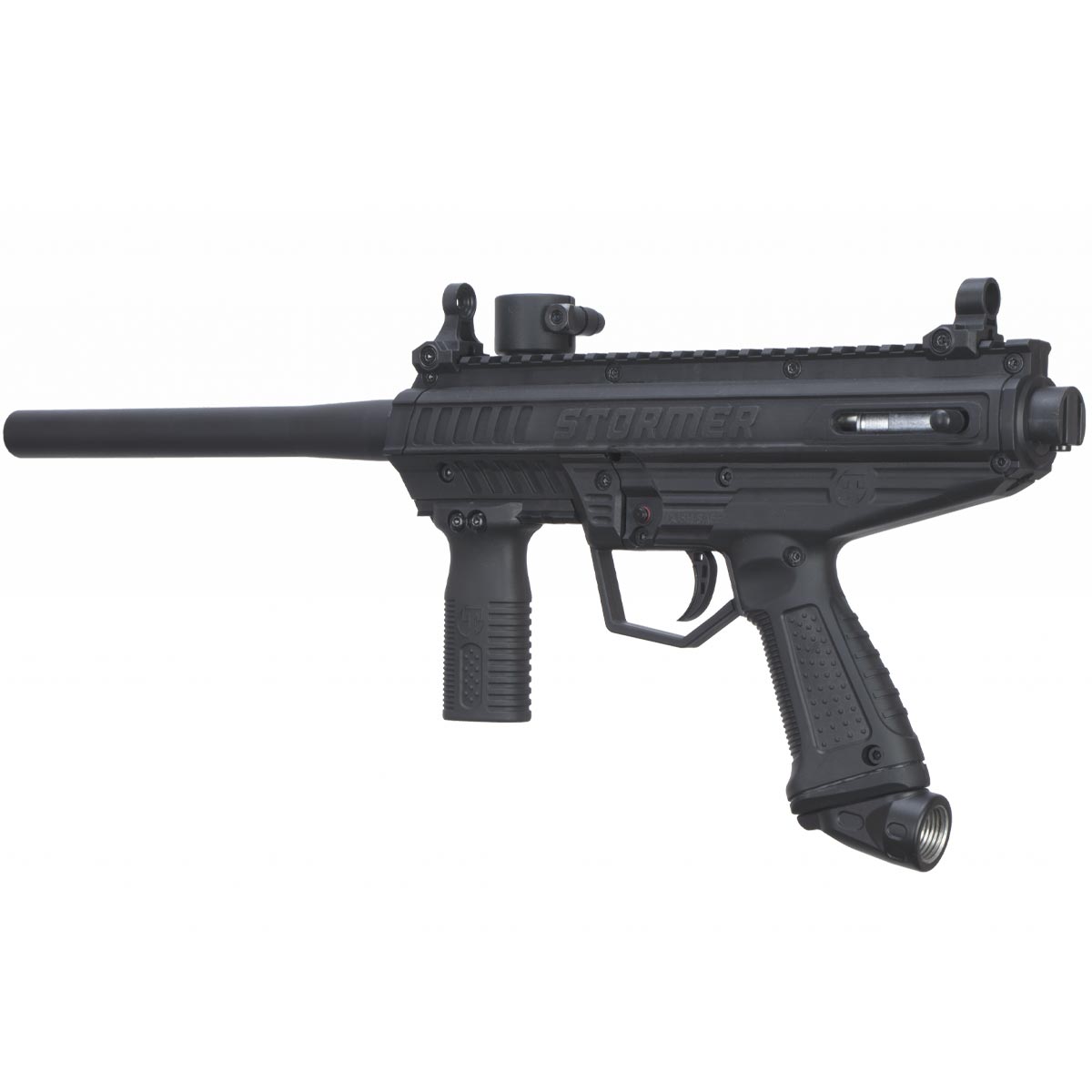 Left side angle Tippmann Stormer Basic beginner mechanical Paintball Marker Black