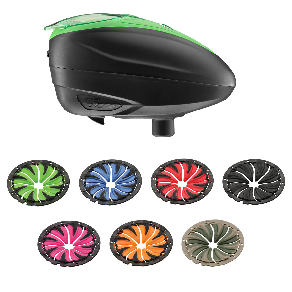 Dye LT-R Paintball Loader Lime and Quick Feed