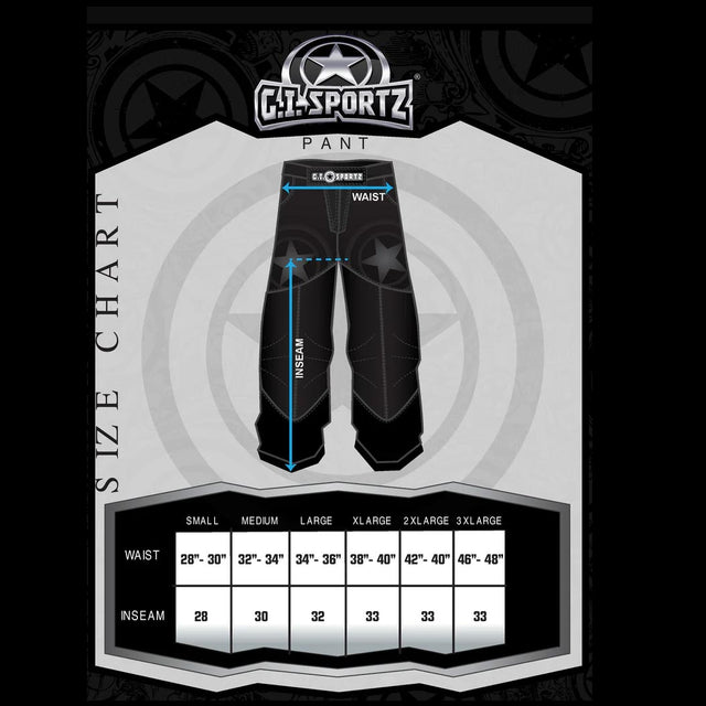 GI Sportz Paintball Pants Black Gray