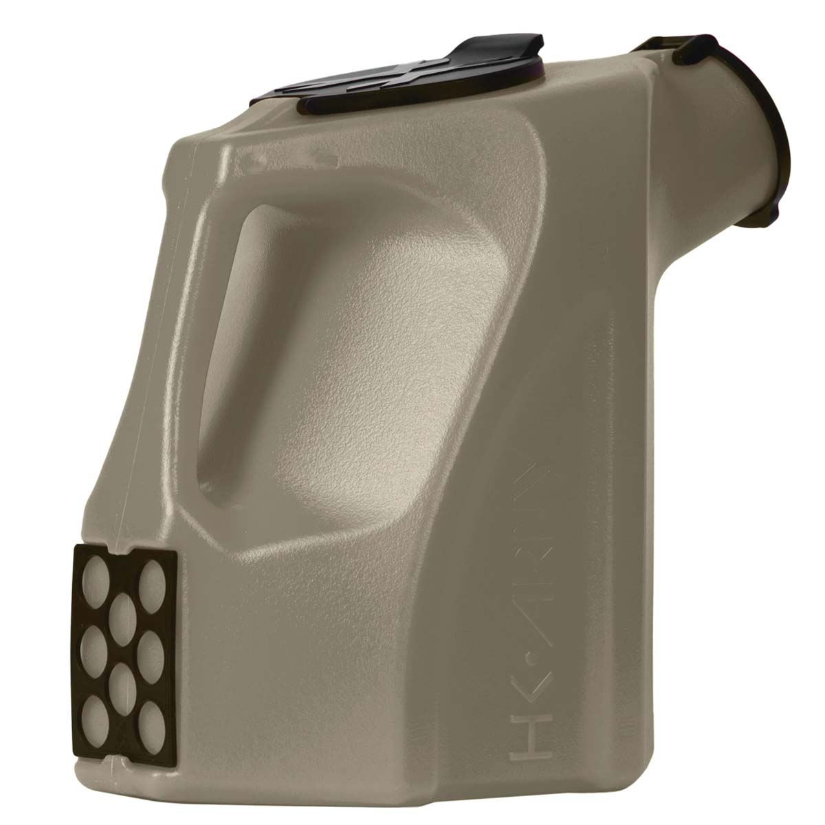 Rear view light smoke plastic HK Army Reload Paintball Hauler Caddy for loading paintballs into pods and hoppers.