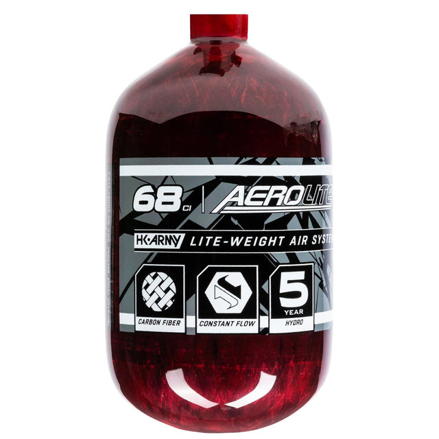 HK Army Aerolite 68ci 4500psi Carbon Fiber Compressed Air Bottle Only Red