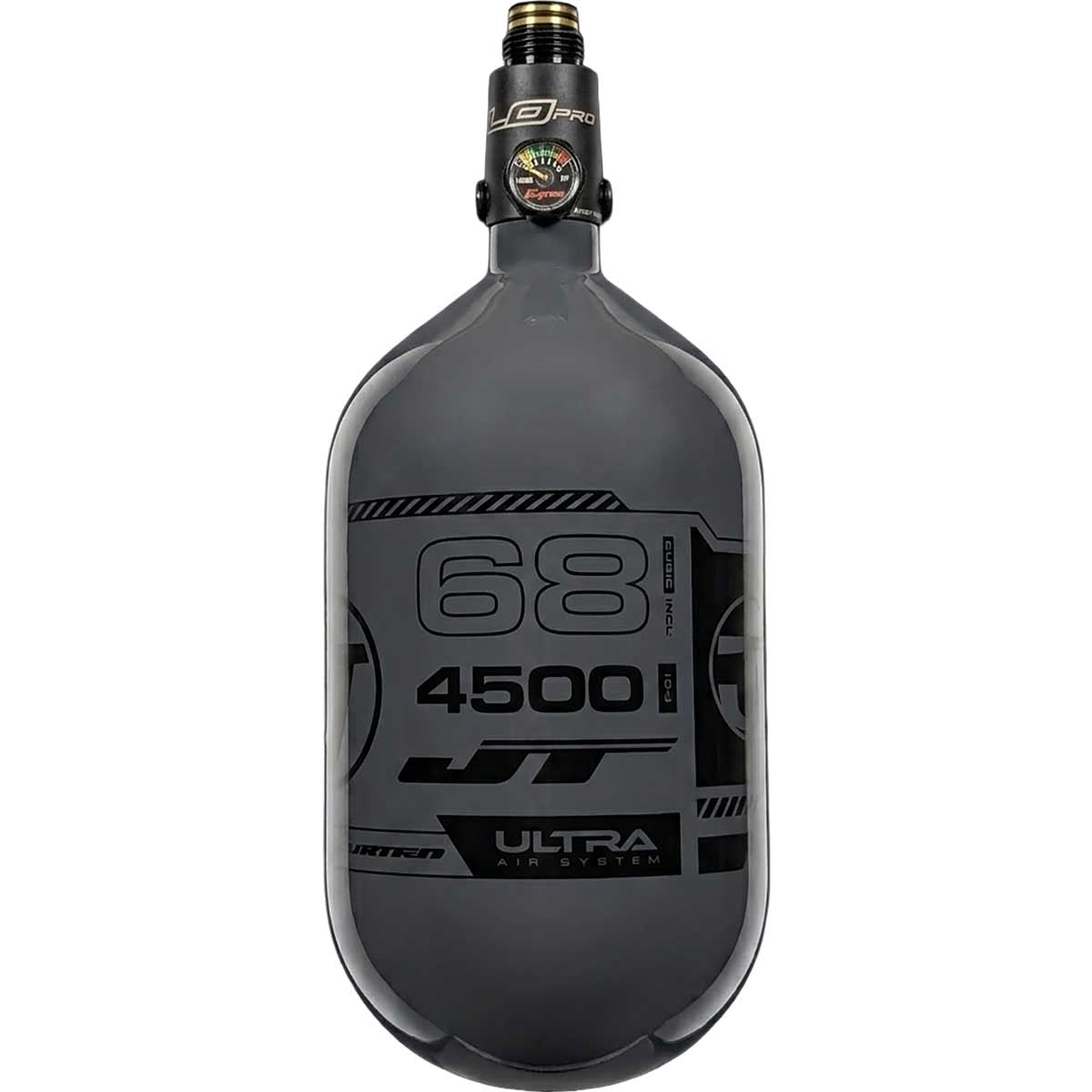 Alternate view JT Ultra Lite Carbon Fiber Air Tank 68ci 4500psi Grey/Black w FLO Pro Reg