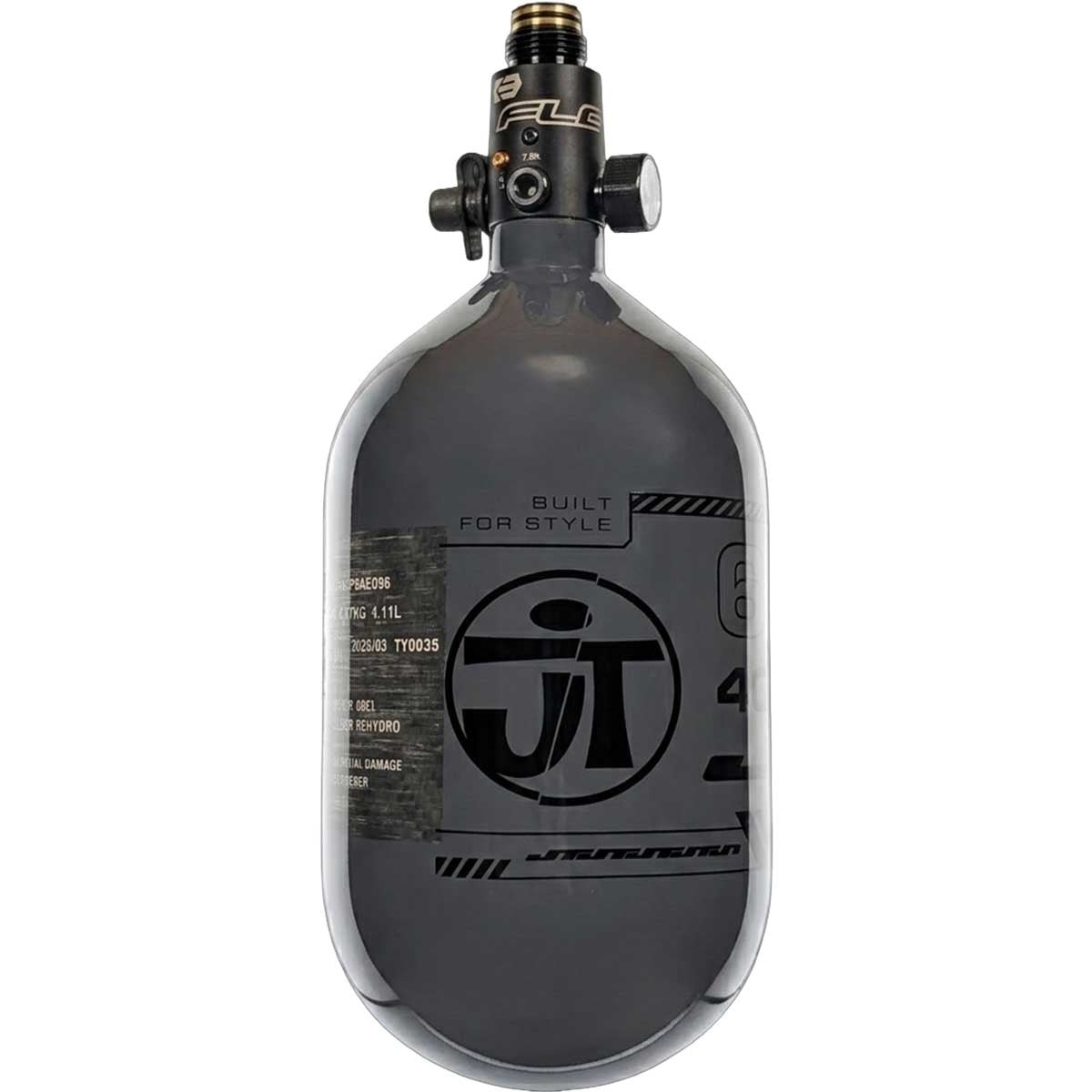 JT Ultra Lite Carbon Fiber Air Tank 68ci 4500psi Grey/Black w FLO Pro Reg