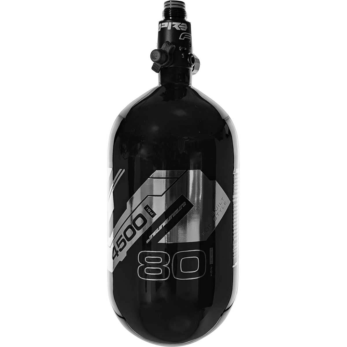 JT Ultra Lite Carbon Fiber Air Tank 80ci 4500psi Black/Chrome w FLO Pro Reg