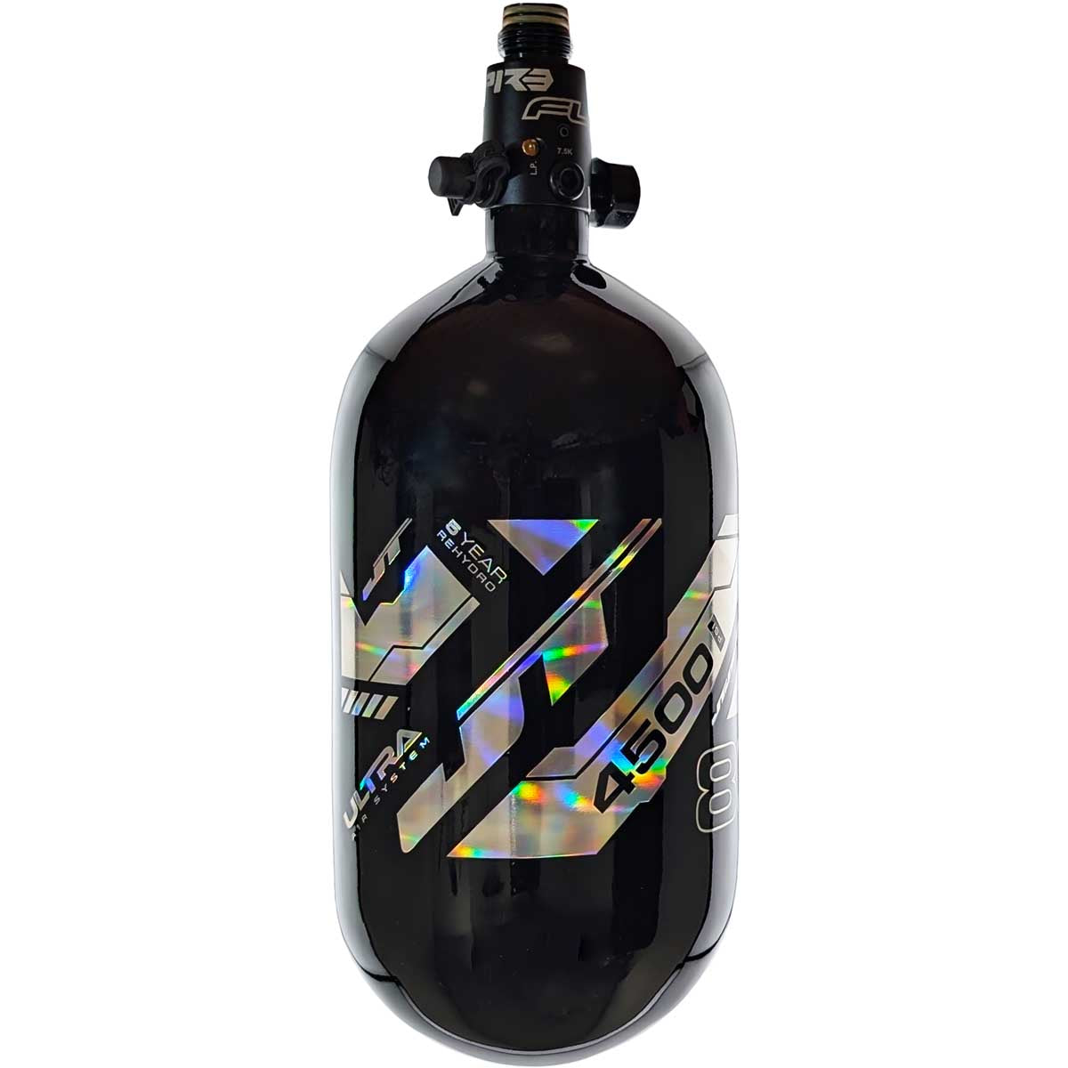 Alternate view JT Ultra Lite Carbon Fiber Air Tank 80ci 4500psi Black/Spectral w FLO Pro Reg
