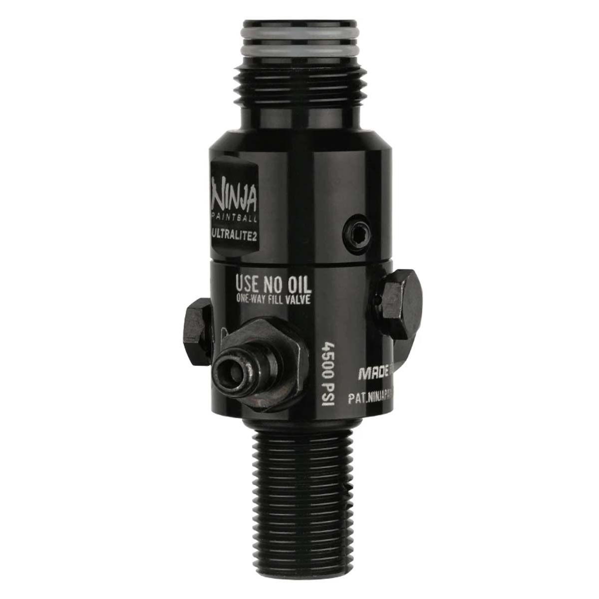 Fill nipple view of the blackout Ninja UL2 Air Tank Regulator 4500psi