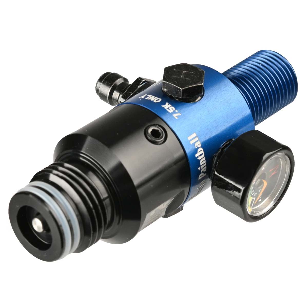 Ninja UL2 Air Tank Regulator 4500psi in blue black laying on it's side