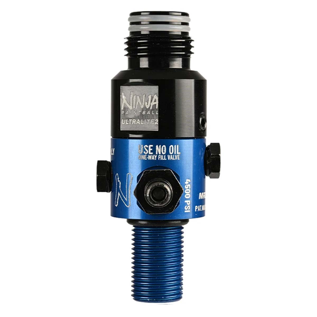 Ninja UL2 Air Tank Regulator 4500psi in blue black showing fill nipple