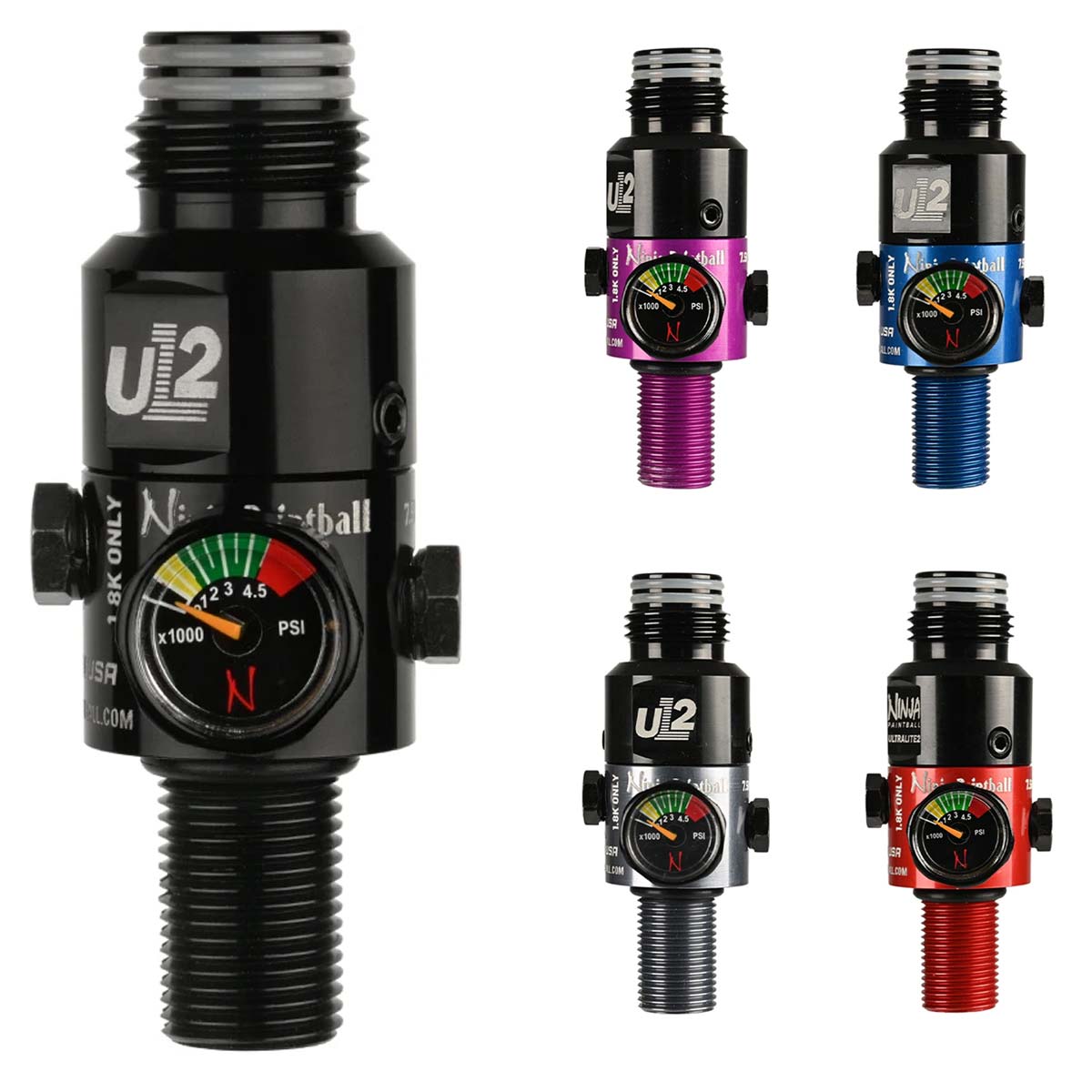 Ninja UL2 Regulator in all five colors 4500psi