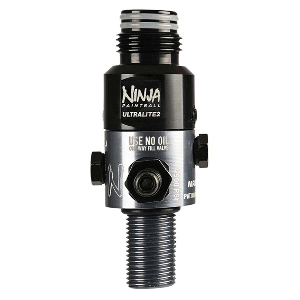 Fill nipple view grey and black Ninja UL2 Air Tank Regulator 4500psi