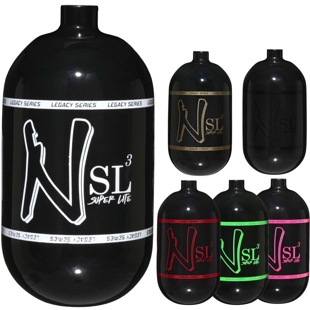 Ninja SL3 68ci 4500psi Carbon Fiber Air Tanks all colors in gloss finish