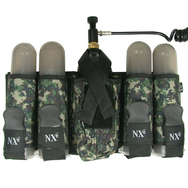 NXE SP Series 4+1 Pod and Tank Paintball Harness Digital Camo *With TUBES*
