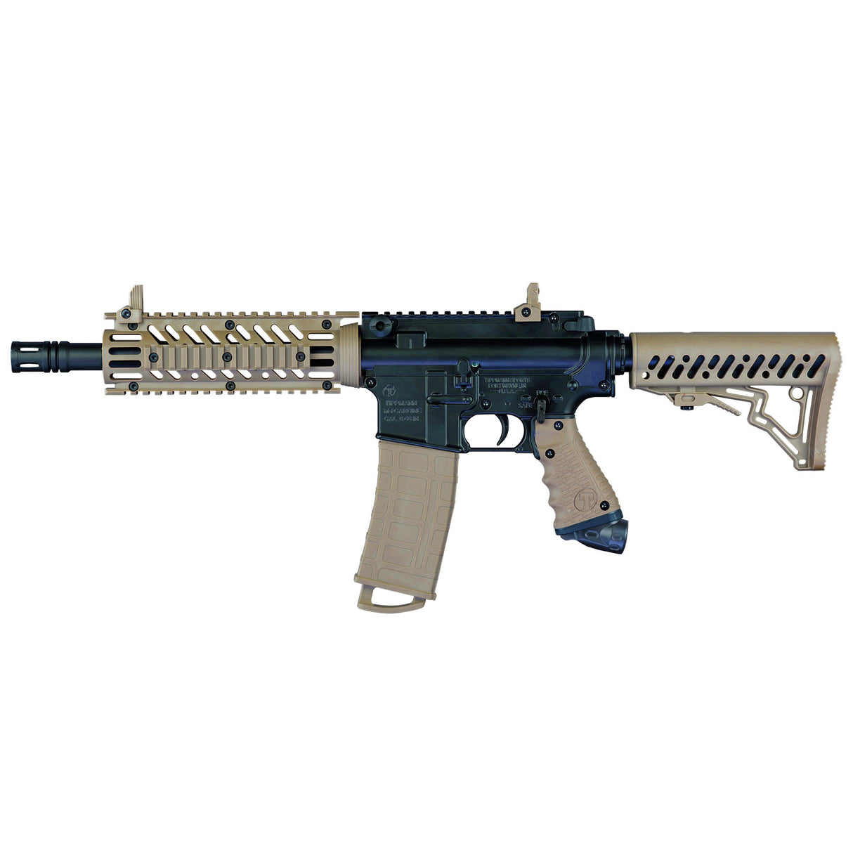 Tippmann TMC Magfed Paintball Marker Milsim Combo with 4 Magazines Tan