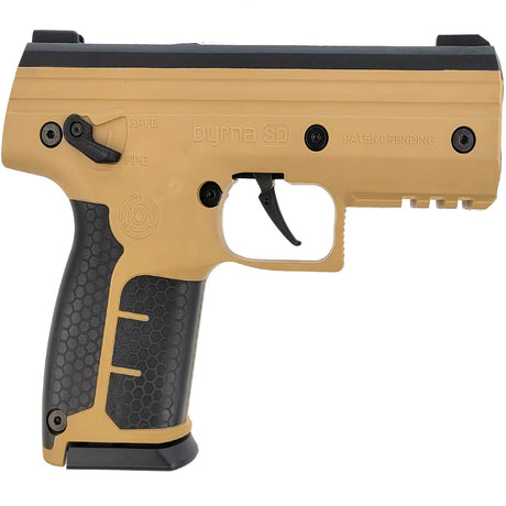 Right side Right side Byrna SD Launcher Universal Kit Tan on a white background