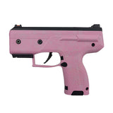 Left side view of Byrna CL Compact Launcher Engraved Hibiscus Pink