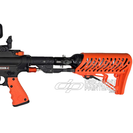 Byrna Mission 4 Less Lethal Rifle with Flex Fuel showing air tank and stock